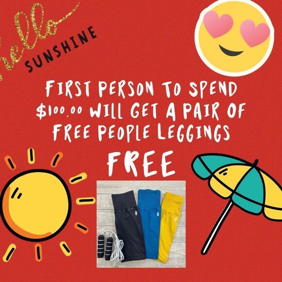 FREE—FREE PEOPLE LEGGINGS HAPPY DAY TO ALL ❤️💗❤️ - Picture 3 of 3